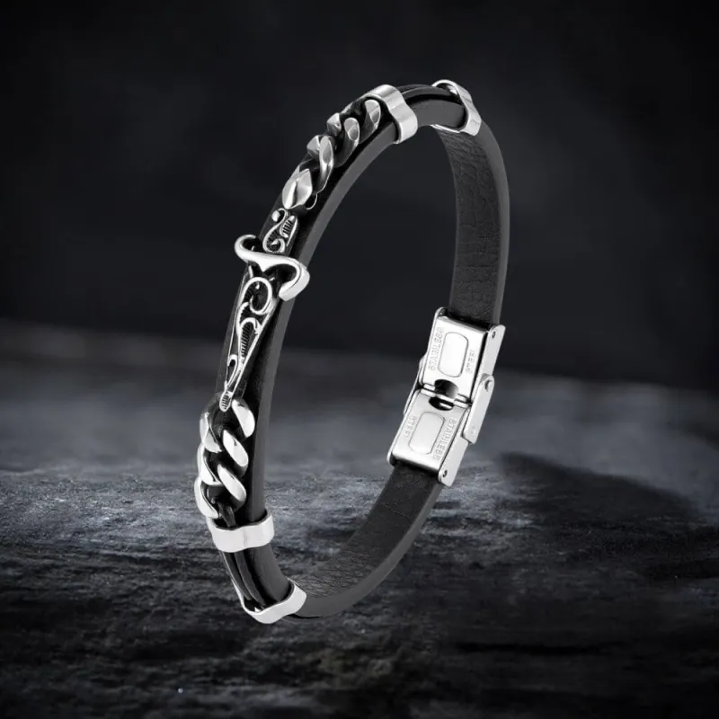 Punk Carved Totem PU Leather Bracelet sold by GTHIC