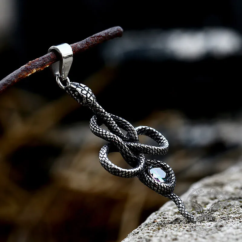 Coiled Snake Inlaid Zircon Stainless Steel Pendant sold by GTHIC product image thumbnail 5