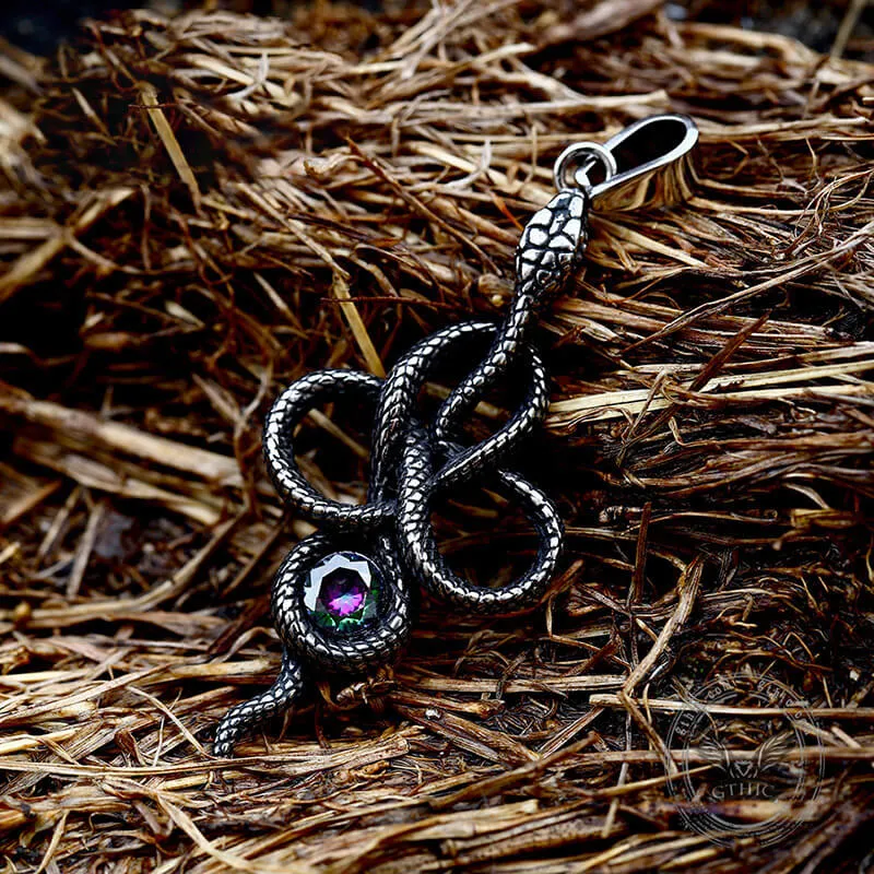 Coiled Snake Inlaid Zircon Stainless Steel Pendant sold by GTHIC product image thumbnail 4