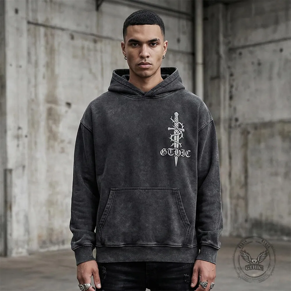Forged In Darkness Skull Snake Vintage Washed Hoodie sold by GTHIC product image thumbnail 4