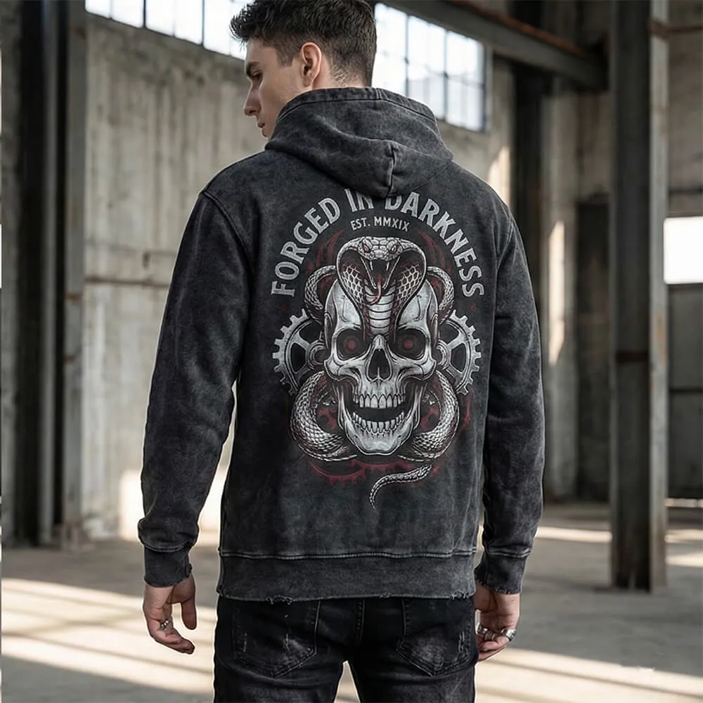 Forged In Darkness Skull Snake Vintage Washed Hoodie sold by GTHIC