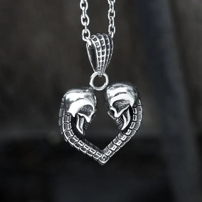 Love You Till Death Stainless Steel Skull Pendant sold by GTHIC
