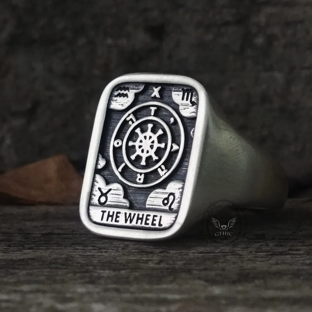 Wheel of Fortune Tarot Card Sterling Silver Ring sold by GTHIC