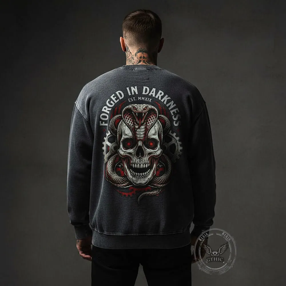 Forged In Darkness Skull Snake Vintage Washed Sweatshirt sold by GTHIC product image thumbnail 2