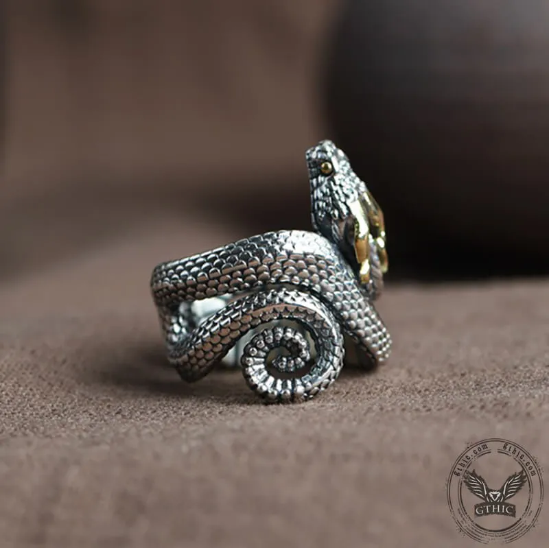 Vintage Horned Snake Sterling Silver Animal Ring sold by GTHIC product image thumbnail 5