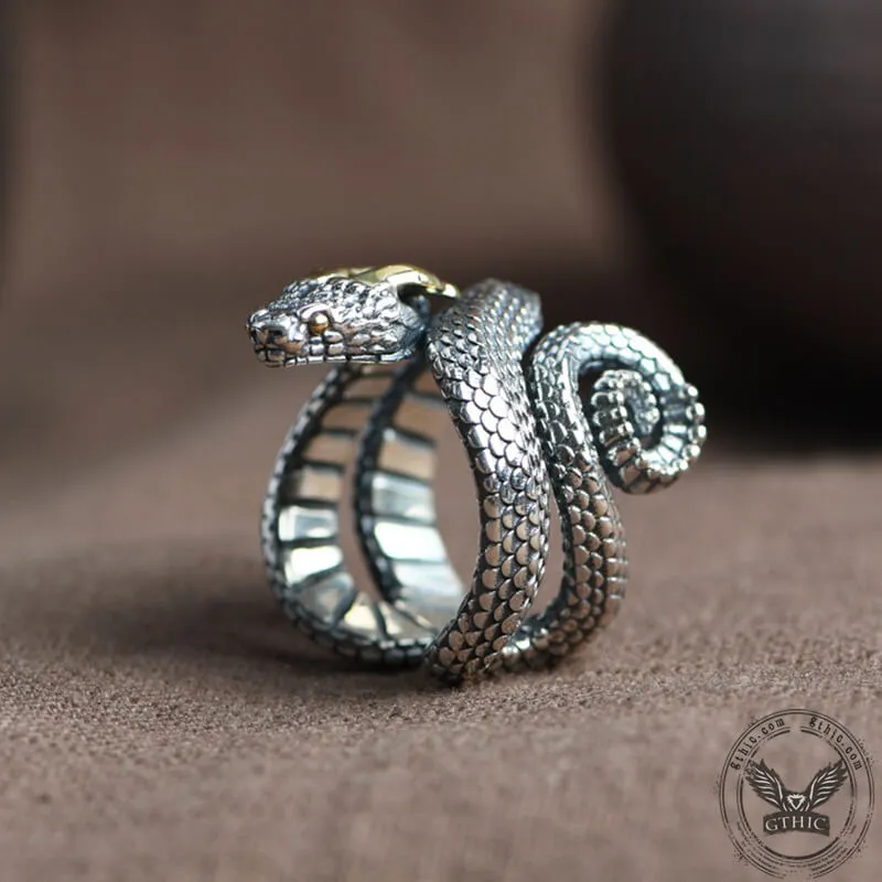 Vintage Horned Snake Sterling Silver Animal Ring sold by GTHIC product image thumbnail 3
