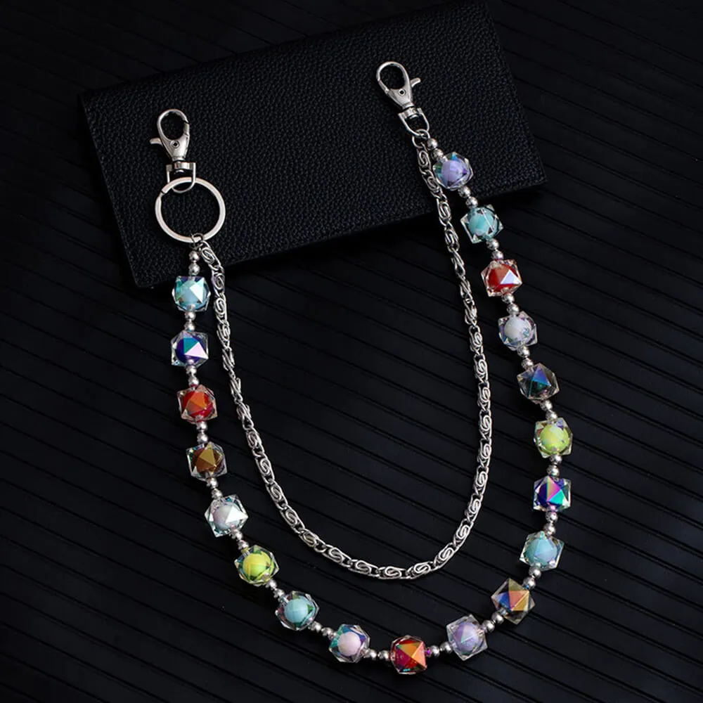 Iridescent Beaded Double-Layer Hip-Hop Alloy Pants Chain sold by GTHIC product image thumbnail 2