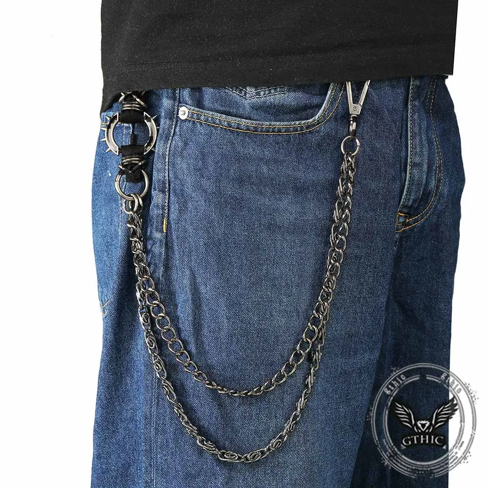 Punk Spiked Double-Chain Alloy Pants Chain sold by GTHIC product image thumbnail 2