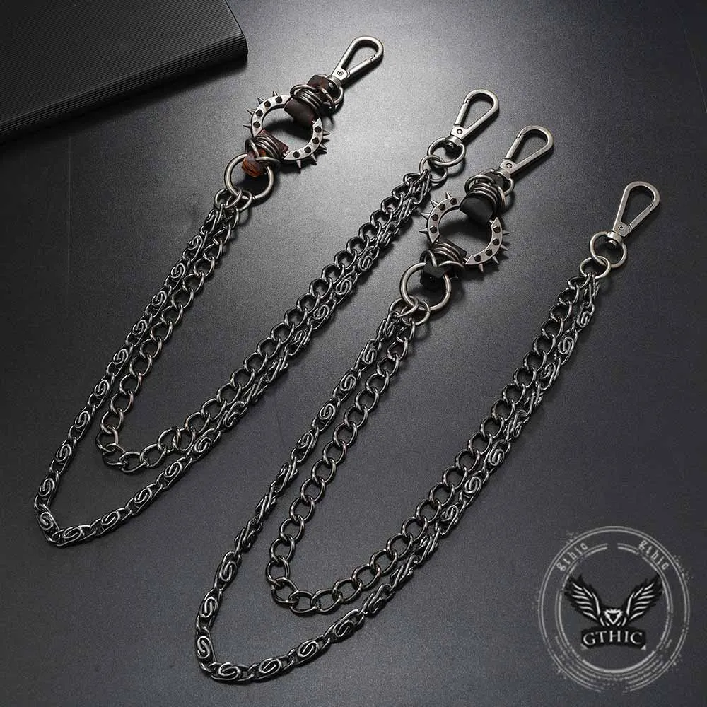 Punk Spiked Double-Chain Alloy Pants Chain sold by GTHIC product image thumbnail 3