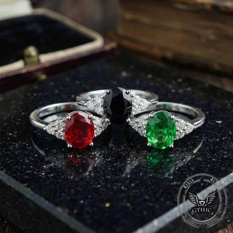 Simple Gemstone-Set Stainless Steel Palace Ring sold by GTHIC