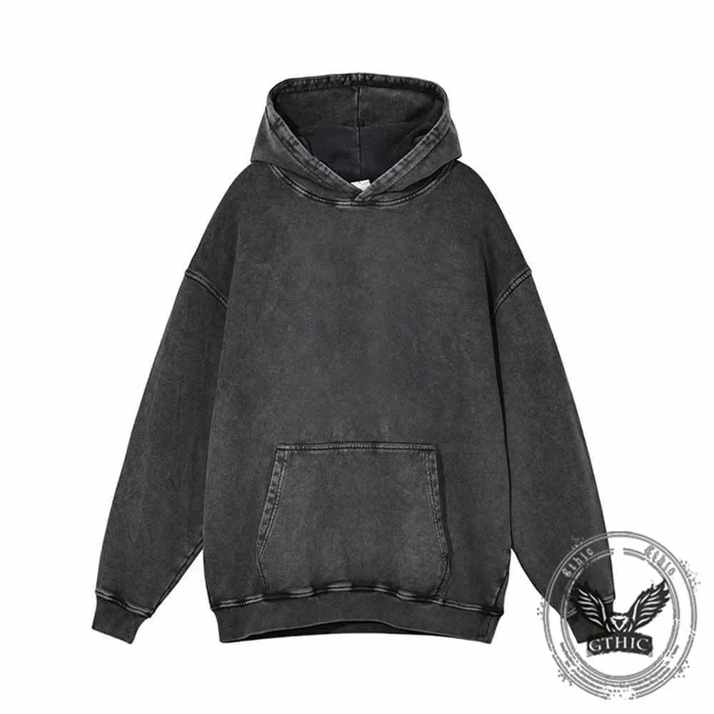 Memento Mori Skeleton Hand Rose Vintage Washed Hoodie sold by GTHIC product image thumbnail 3