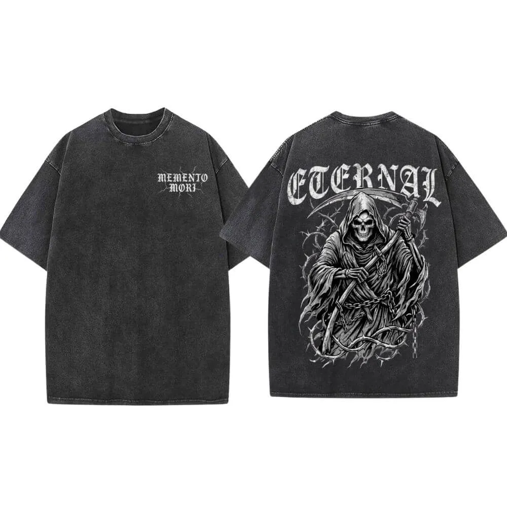 Eternal Grim Reaper Skull Vintage Washed T-shirt sold by GTHIC