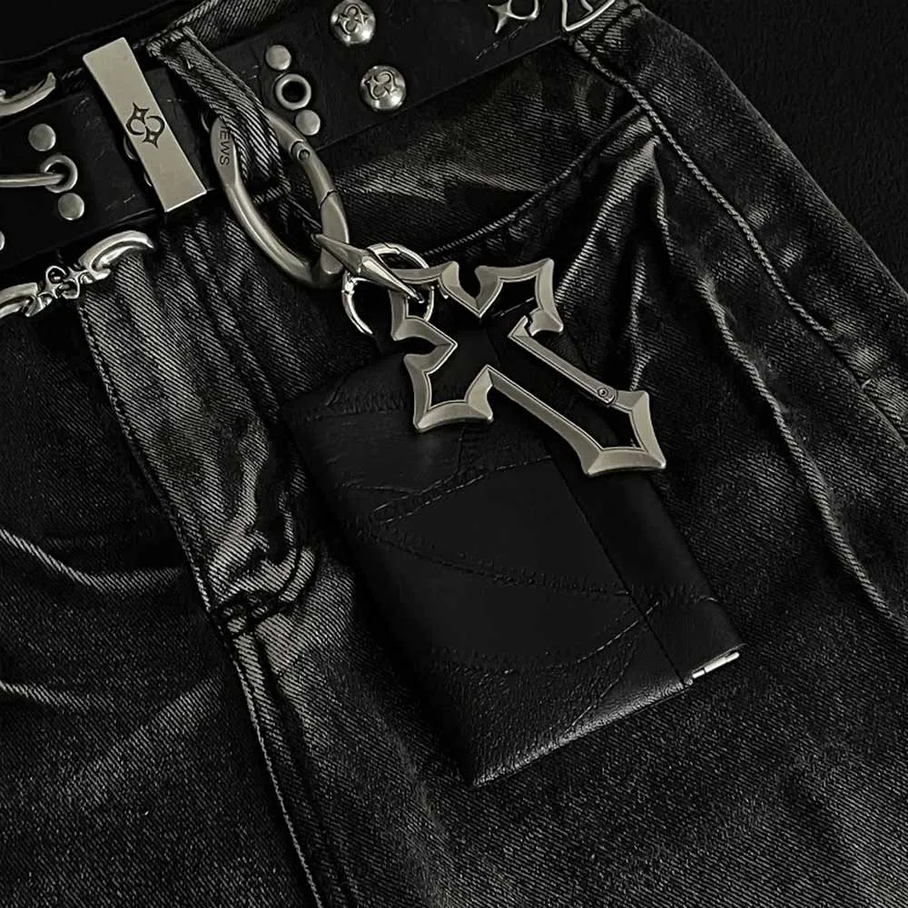Retro Hollowed-Out Cross PU Leather Waist Wallet sold by GTHIC product image thumbnail 2