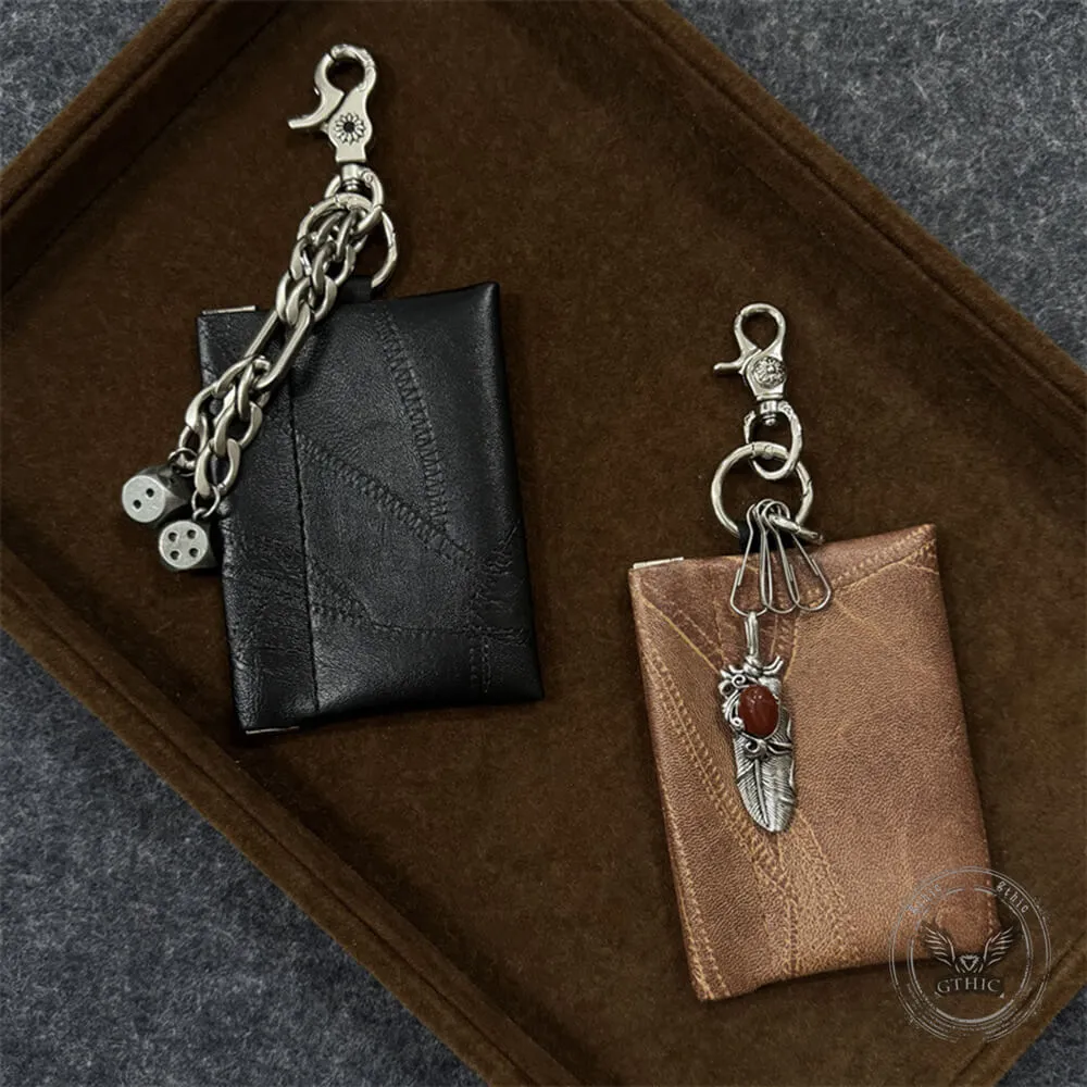 Vintage Dice Gem Feather PU Leather Waist Wallet sold by GTHIC