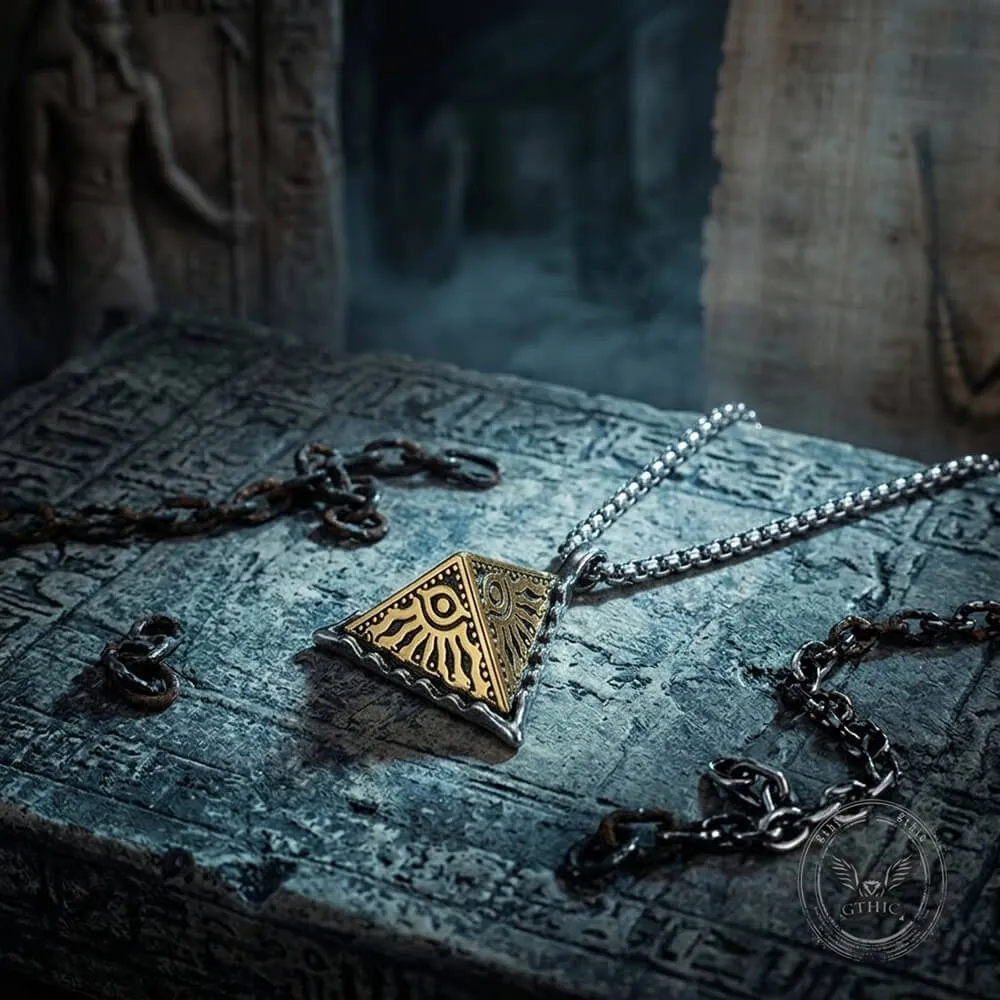 Hip-Hop Eye of Horus Stainless Steel Triangle Pendant sold by GTHIC product image thumbnail 4
