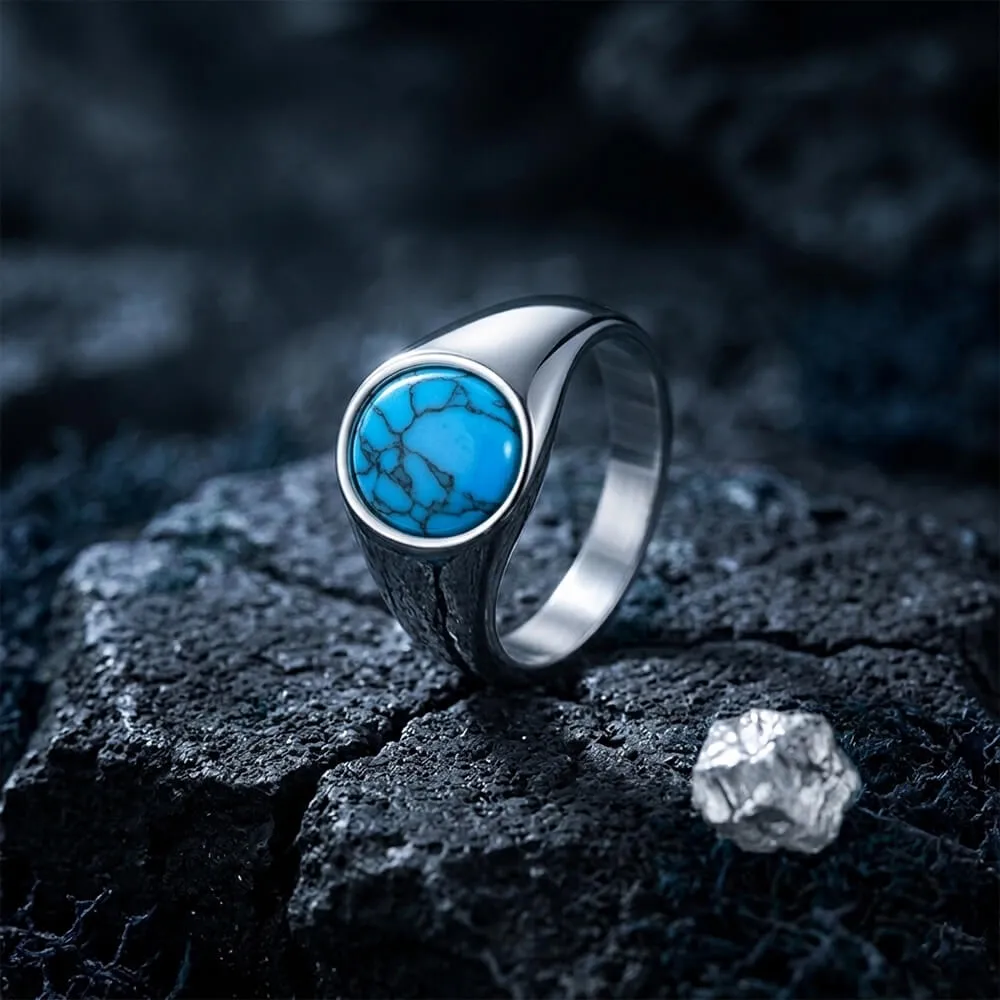 Stylish Turquoise Stainless Steel Simple Ring sold by GTHIC product image thumbnail 4
