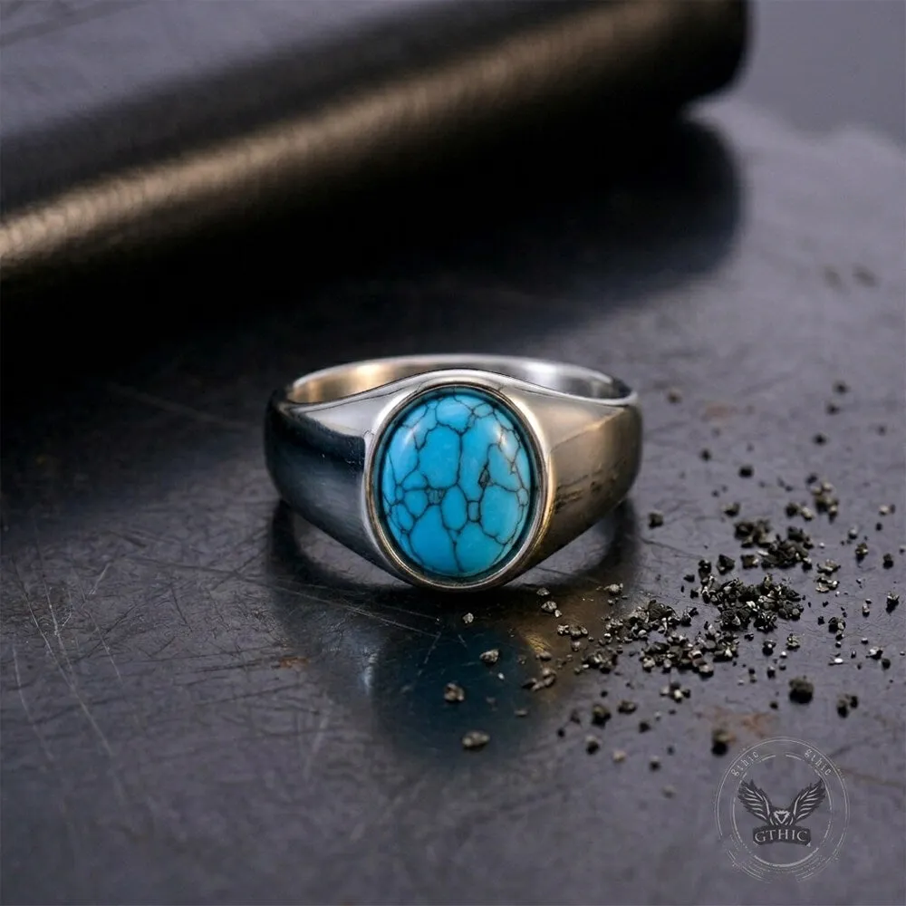 Stylish Turquoise Stainless Steel Simple Ring sold by GTHIC product image thumbnail 5