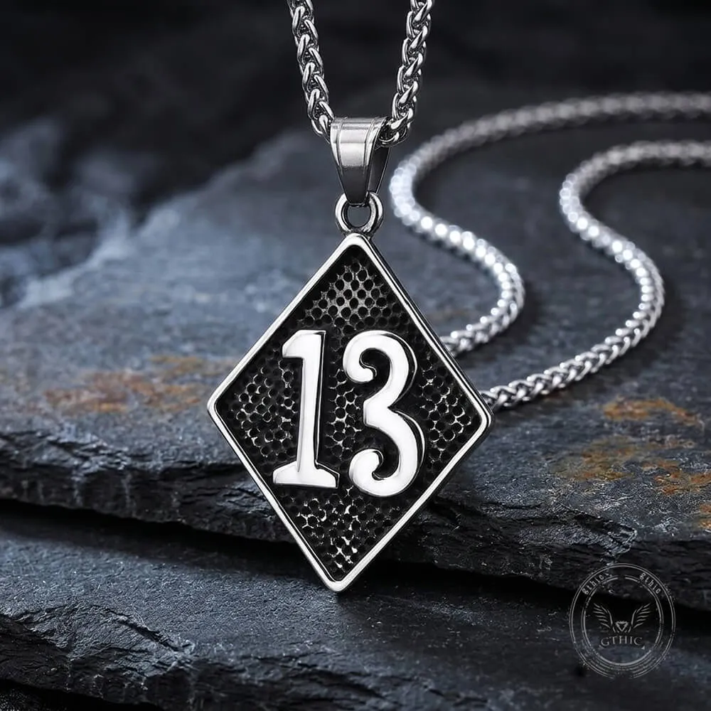 Retro Letter 13 Stainless Steel Pendant sold by GTHIC product image thumbnail 4