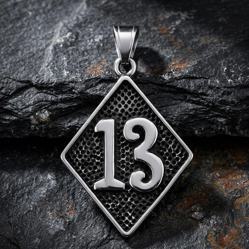 Retro Letter 13 Stainless Steel Pendant sold by GTHIC product image thumbnail 3