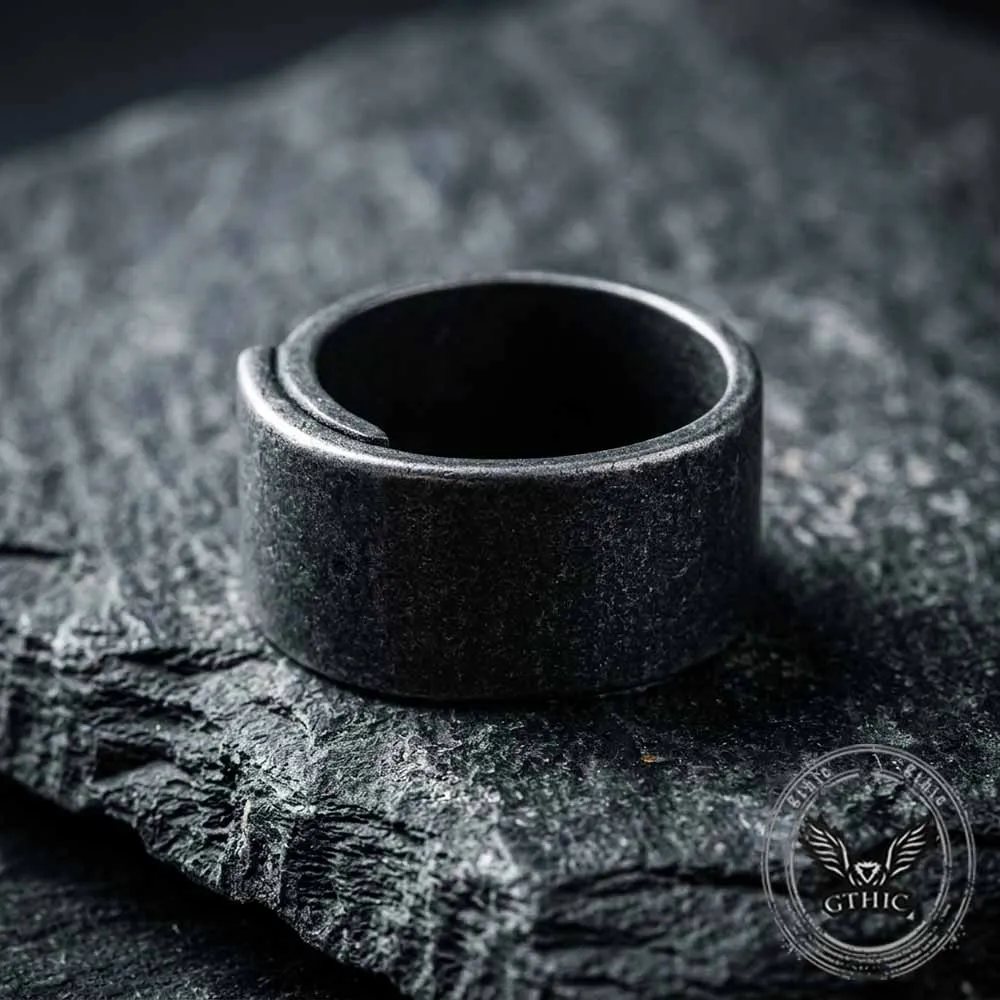 Retro Distressed Stainless Steel Wrap Band Ring sold by GTHIC product image thumbnail 4