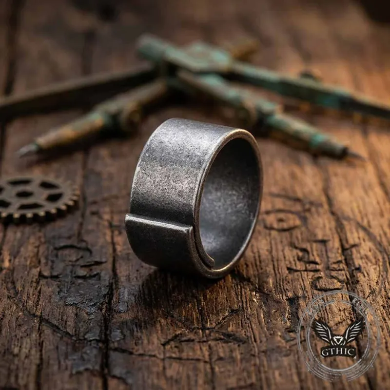 Retro Distressed Stainless Steel Wrap Band Ring made by GTHIC