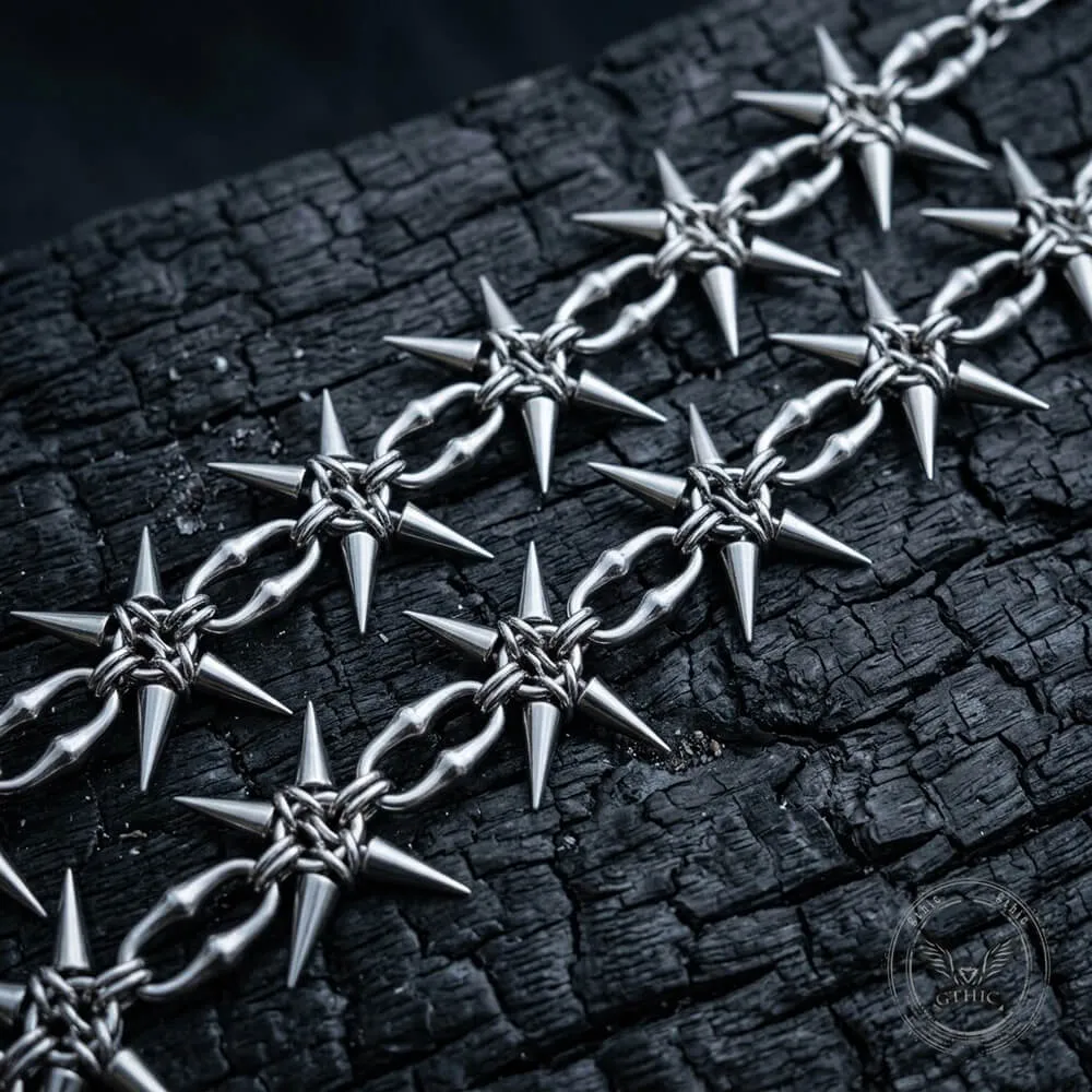 Punk Studded Stainless Steel Clavicle Necklace sold by GTHIC product image thumbnail 5