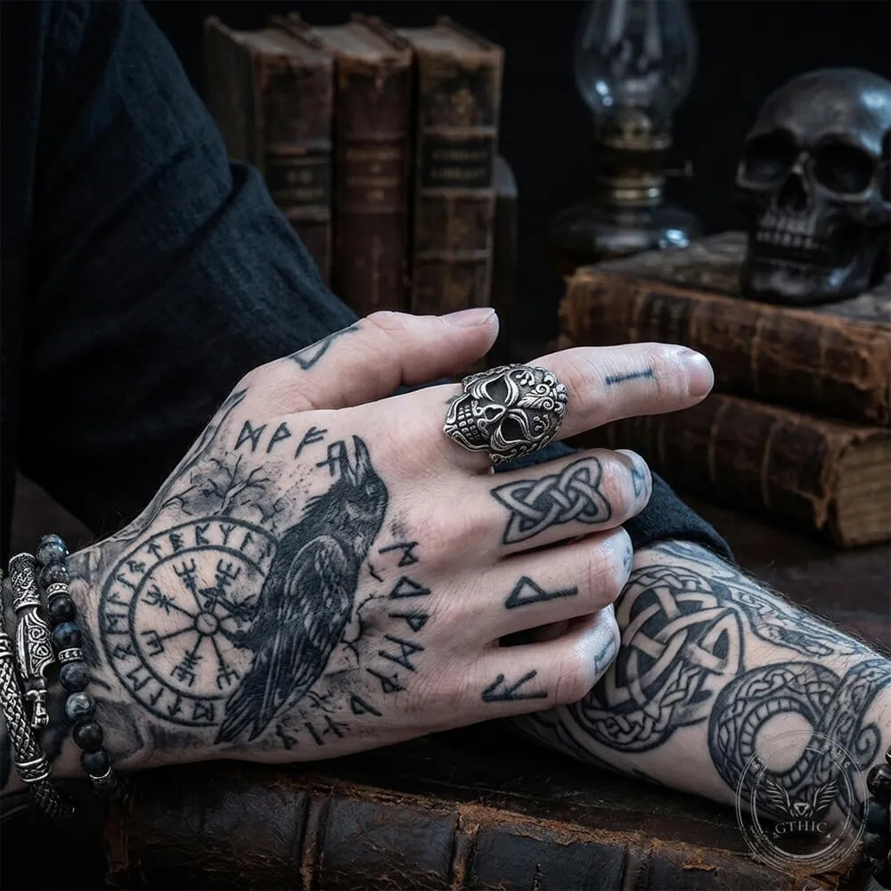 Vintage Skull Filigree Stainless Steel Gothic Ring sold by GTHIC product image thumbnail 2