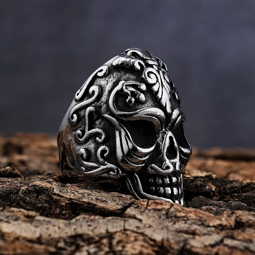 Vintage Skull Filigree Stainless Steel Gothic Ring sold by GTHIC product image thumbnail 4
