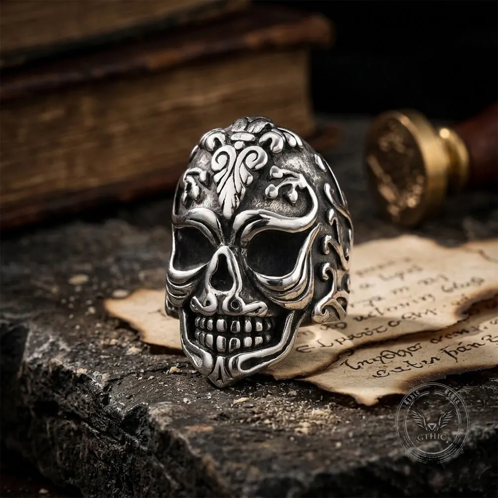 Vintage Skull Filigree Stainless Steel Gothic Ring sold by GTHIC