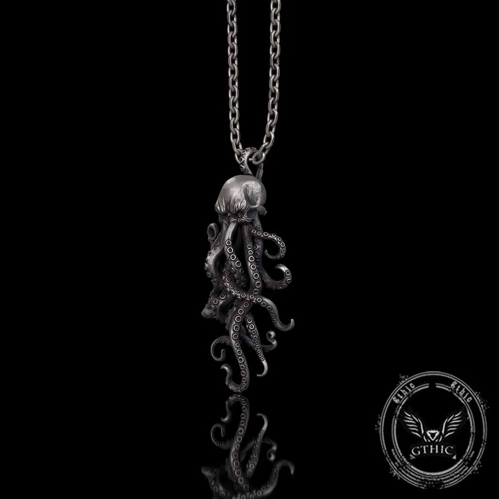 Octopus Skull Gothic Sterling Silver Pendant sold by GTHIC product image thumbnail 4