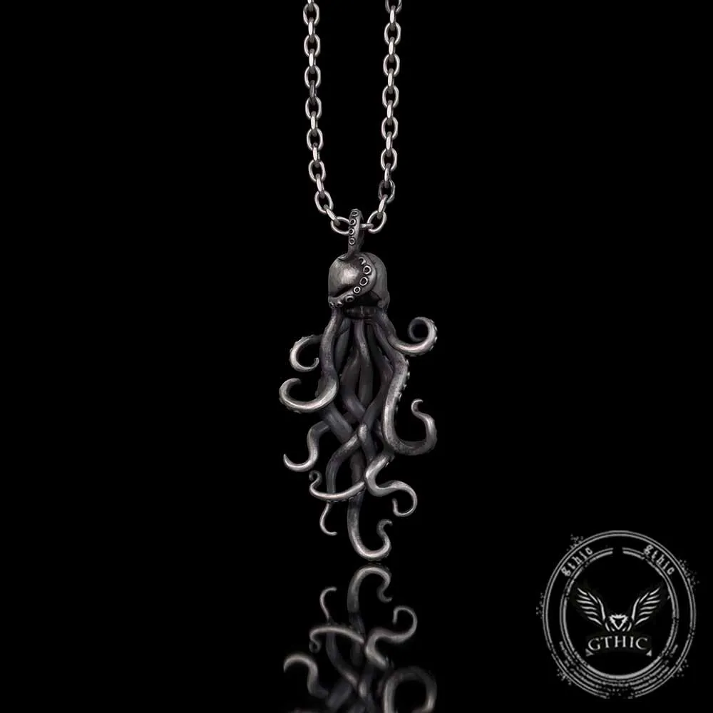 Octopus Skull Gothic Sterling Silver Pendant sold by GTHIC product image thumbnail 5
