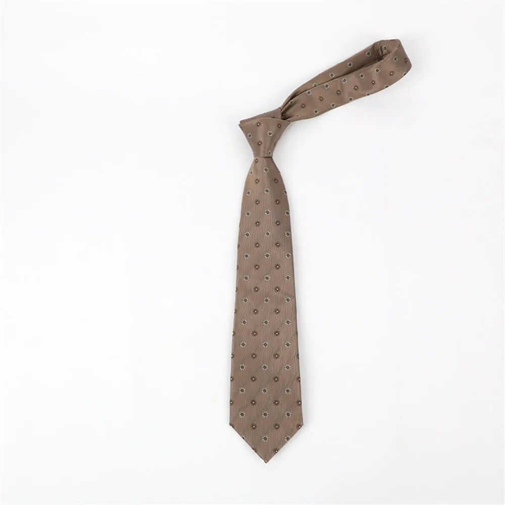 Simple Floral Polka Dot Print Polyester Tie sold by GTHIC