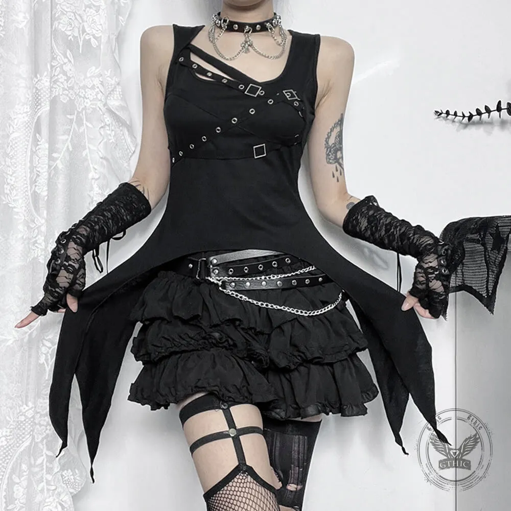 Dark-Style Irregular Gothic Fitted Vest Top sold by GTHIC product image thumbnail 3