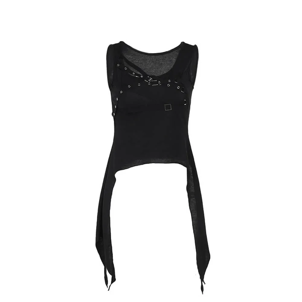 Dark-Style Irregular Gothic Fitted Vest Top sold by GTHIC product image thumbnail 5