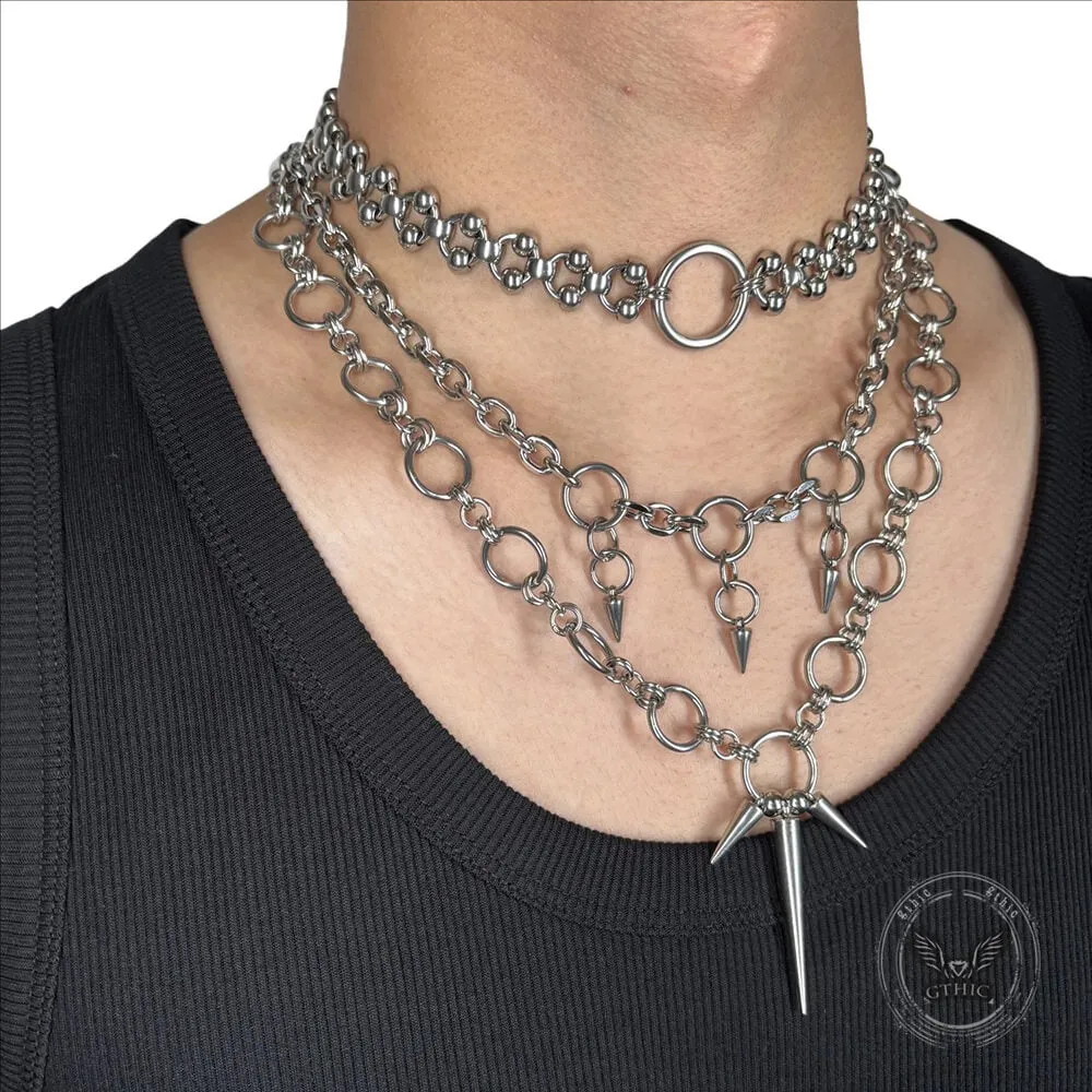 Hip-Hop Punk Spiked Multi-Layered Stainless Steel Necklace sold by GTHIC product image thumbnail 2