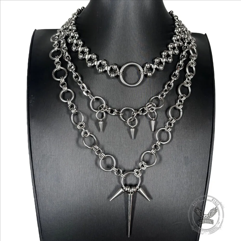 Hip-Hop Punk Spiked Multi-Layered Stainless Steel Necklace sold by GTHIC product image thumbnail 5