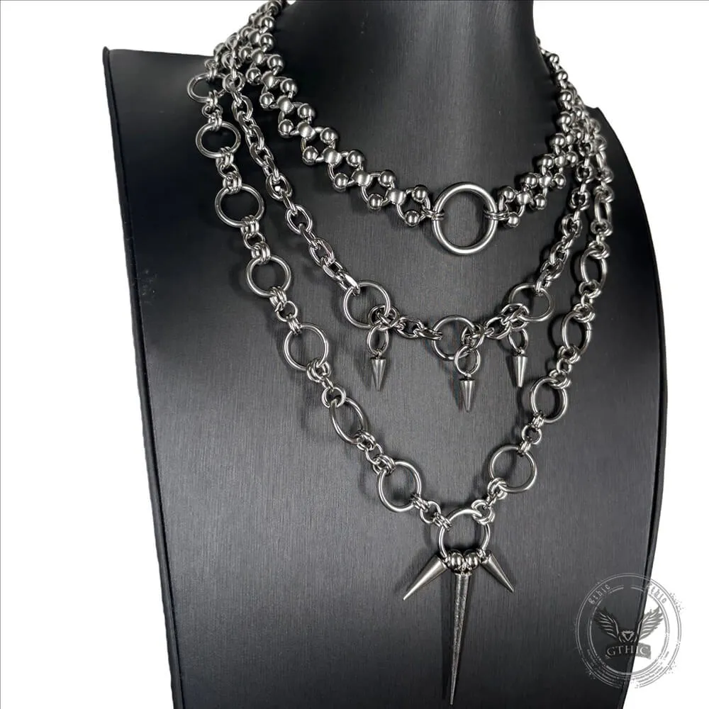 Hip-Hop Punk Spiked Multi-Layered Stainless Steel Necklace sold by GTHIC product image thumbnail 4