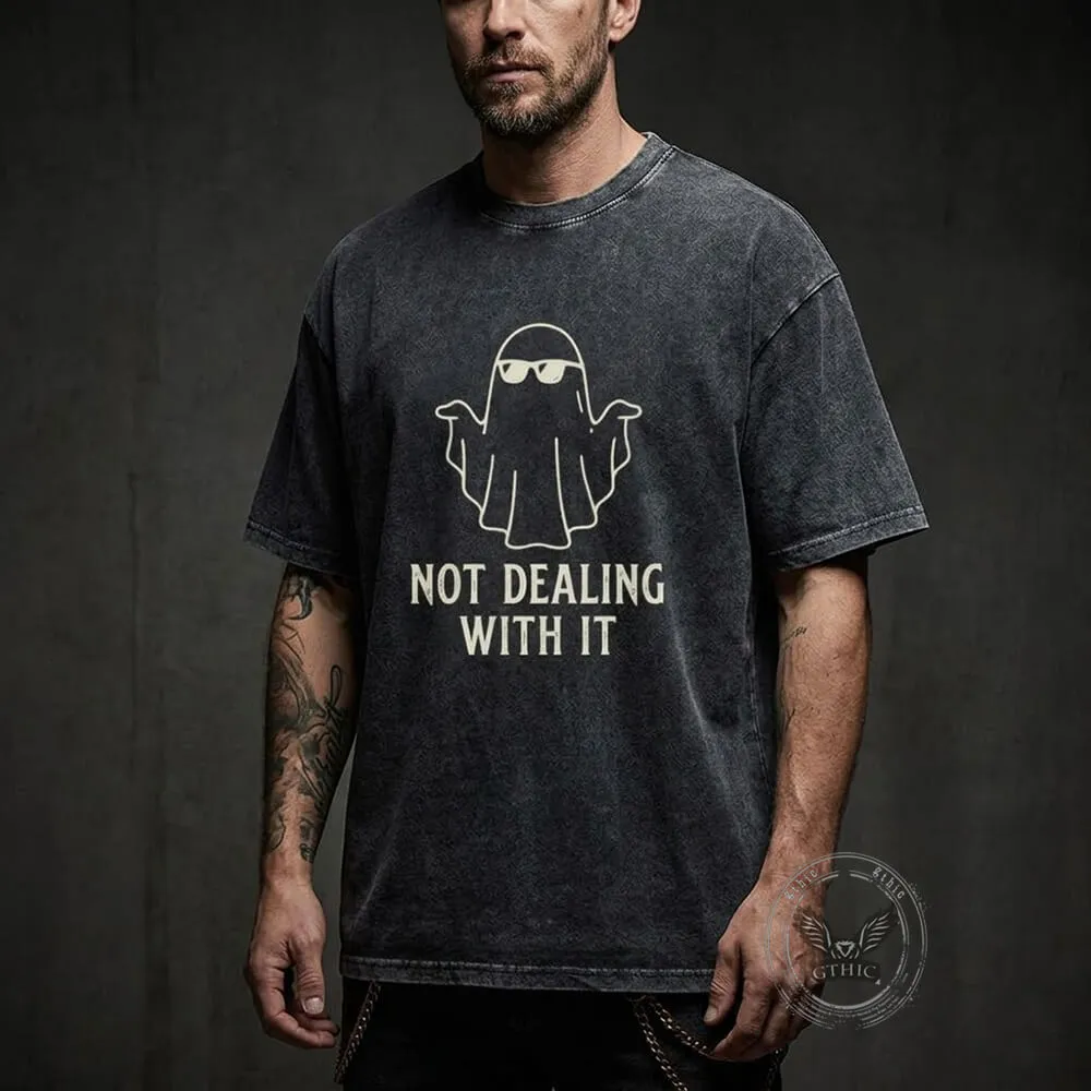 Ghost Not Dealing With It Vintage Washed T-shirt sold by GTHIC product image thumbnail 2