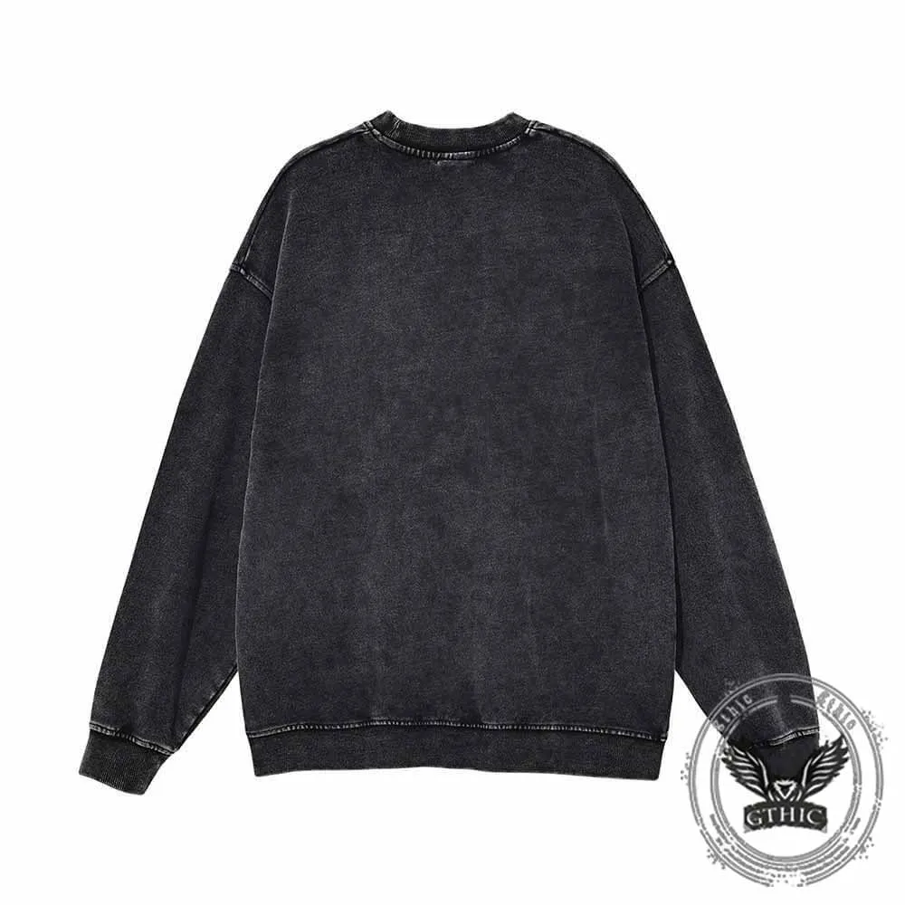 Adorably Deviant Skull Hand Heart Vintage Washed Sweatshirt sold by GTHIC product image thumbnail 3
