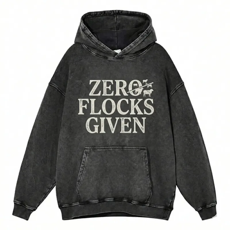 Zero Flocks Given Graphic Vintage Washed Hoodie made by GTHIC