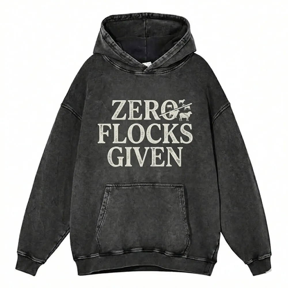 Zero Flocks Given Graphic Vintage Washed Hoodie sold by GTHIC