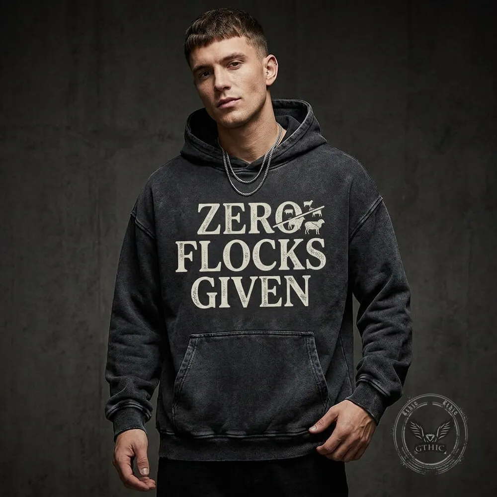 Zero Flocks Given Graphic Vintage Washed Hoodie sold by GTHIC product image thumbnail 2