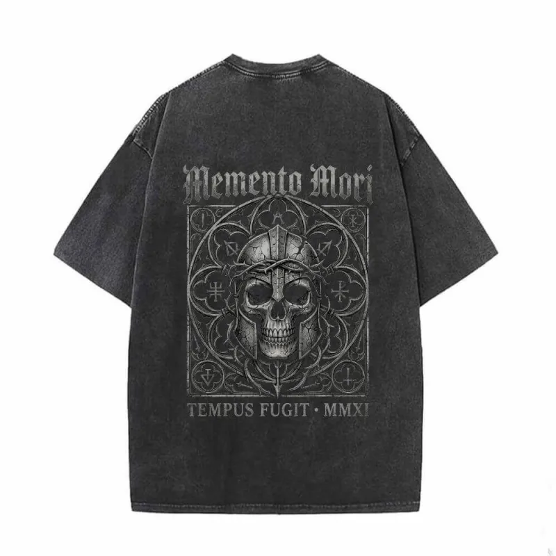 Gothic Mandala Warrior Skull Vintage Washed T-shirt made by GTHIC