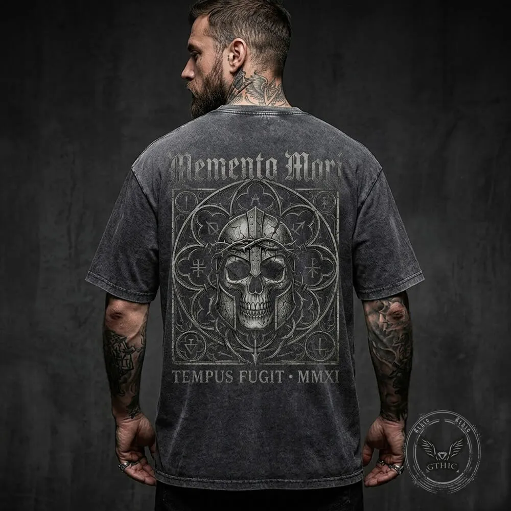 Gothic Mandala Warrior Skull Vintage Washed T-shirt sold by GTHIC product image thumbnail 2