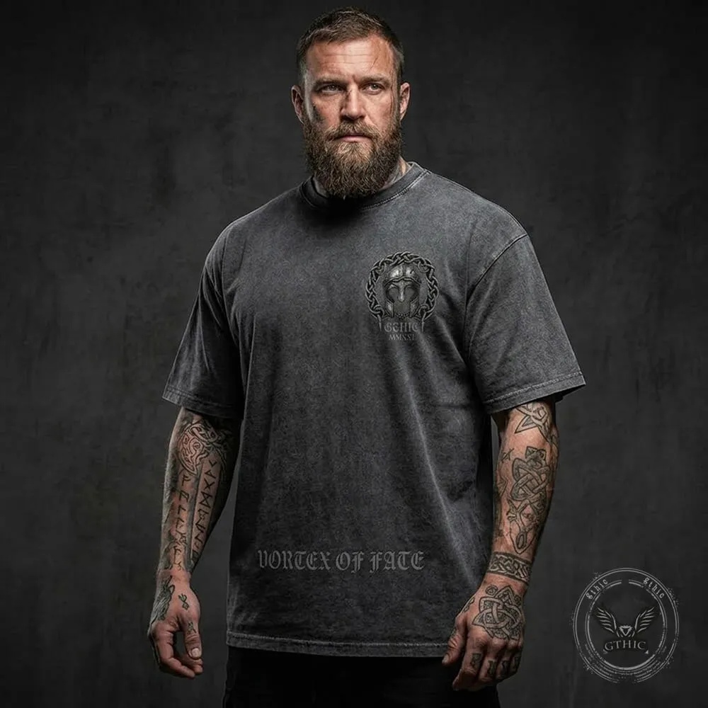 Gothic Mandala Warrior Skull Vintage Washed T-shirt sold by GTHIC product image thumbnail 3