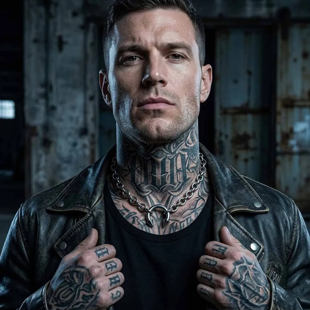 Punk Spike Horseshoe Stainless Steel Clavicle Necklace sold by GTHIC product image thumbnail 3