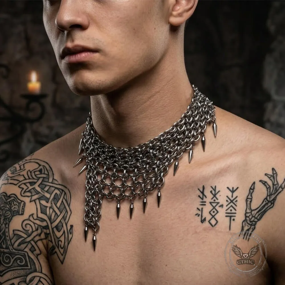 Multi-Layered Studded Punk Stainless Steel Clavicle Necklace sold by GTHIC product image thumbnail 2