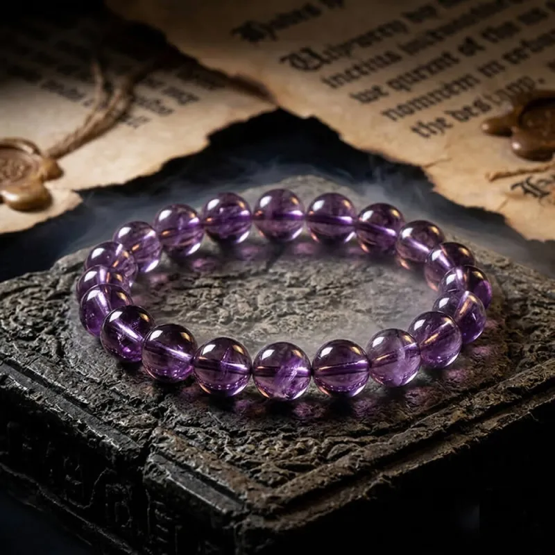 Natural Light Purple Brazilian Crystal Bead Bracelet made by GTHIC
