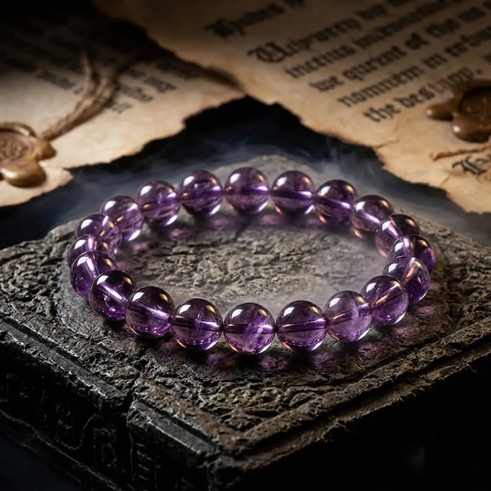 Natural Light Purple Brazilian Crystal Bead Bracelet sold by GTHIC