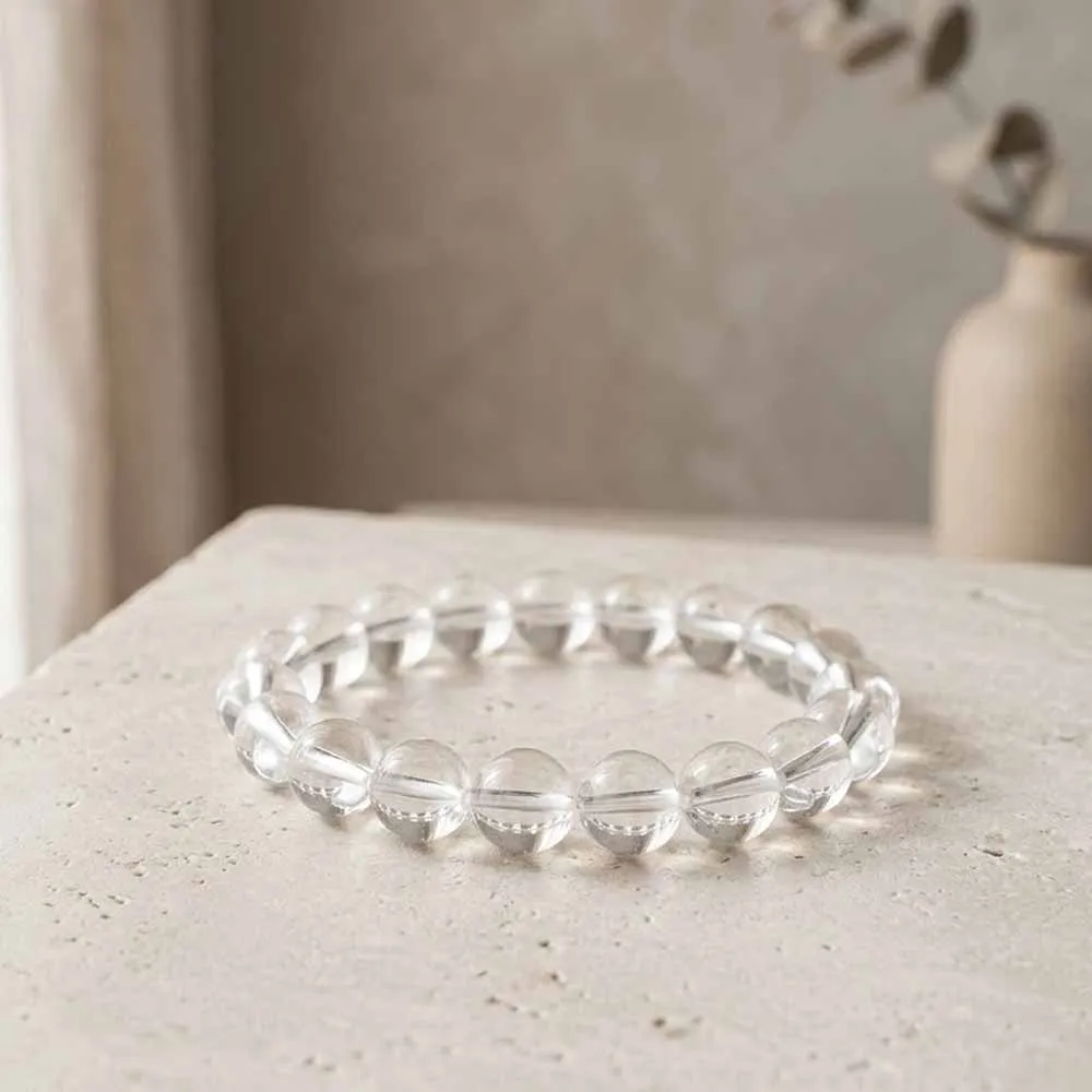 Simple Natural Clear Crystal Beaded Bracelet sold by GTHIC product image thumbnail 4